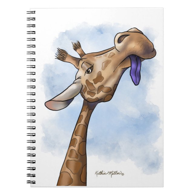Cuaderno Dibujo animado de jirafa condescendiente (Frente)