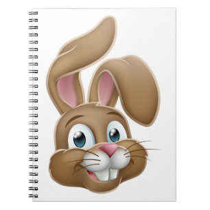 Cuaderno Dibujo animado de la cara del conejo de conejito