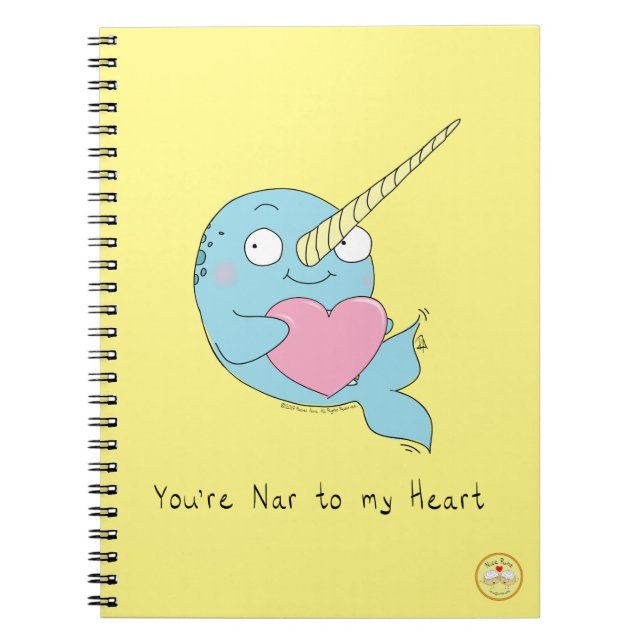 Cuaderno Dibujo animado de niños lindos de narval (Frente)