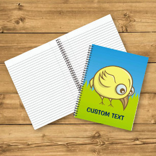 Cuaderno Dibujo Animado de Pájaro Amarillo