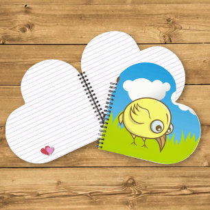 Cuaderno Dibujo Animado de Pájaro Amarillo