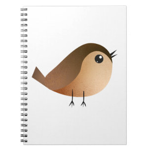 Cuaderno Dibujo animado de pájaro gorrión