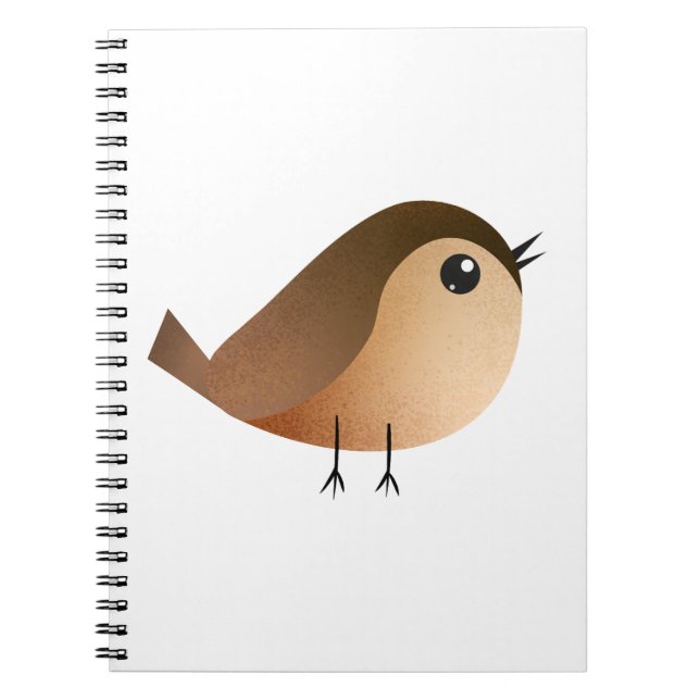 Cuaderno Dibujo animado de pájaro gorrión (Frente)