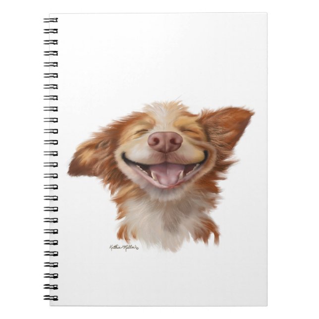 Cuaderno Dibujo animado de perro con gran sonrisa (Frente)