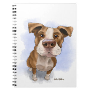 Cuaderno Dibujo animado de Pit Bull lindo