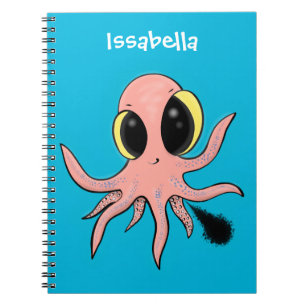 Cuaderno Dibujo animado de pulpo bebé lindo y descarado