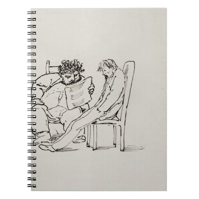 Cuaderno Dibujo animado de William Morris (1834-96) que lee (Frente)