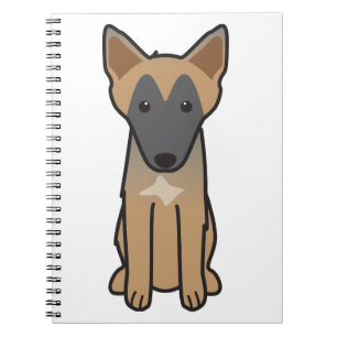 Cuaderno Dibujo animado del perro de Malinois del belga