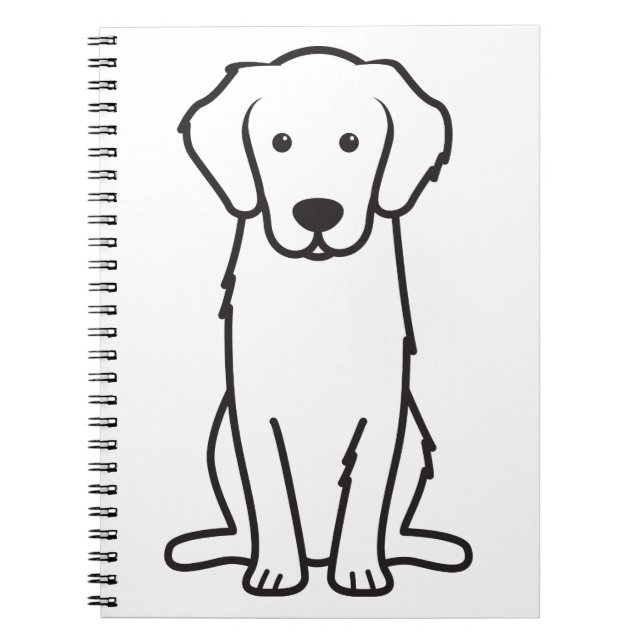 Cuaderno Dibujo animado del perro del golden retriever (Frente)