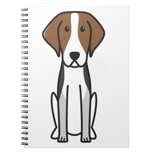 Cuaderno Dibujo animado del perro del raposero americano (Frente)