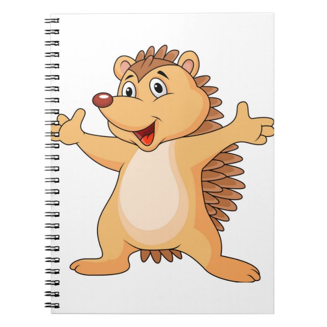 Cuaderno Dibujo animado gracioso de puercoespín (Frente)