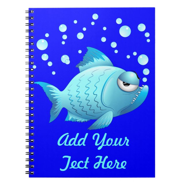 Cuaderno Dibujo animado gruñón de los pescados (Frente)