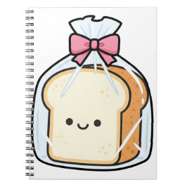 Cuaderno Dibujo animado Kawaii lindo de pan rebanado