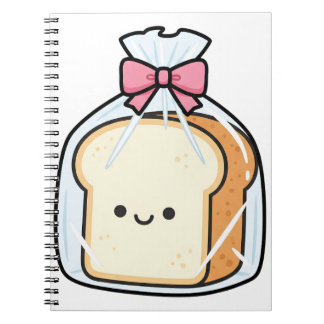 Cuaderno Dibujo animado Kawaii lindo de pan rebanado