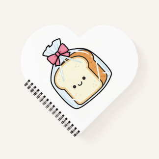 Cuaderno Dibujo animado Kawaii lindo de pan rebanado