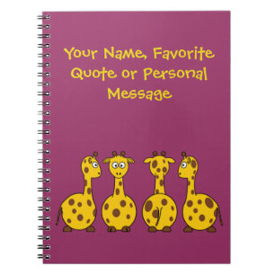 Cuaderno Dibujo animado lindo de la jirafa