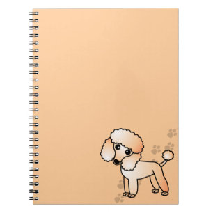 Cuaderno Dibujo animado lindo del caniche del albaricoque