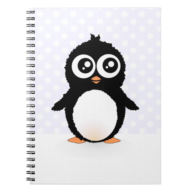 Cuaderno Dibujo animado lindo del pingüino (Frente)