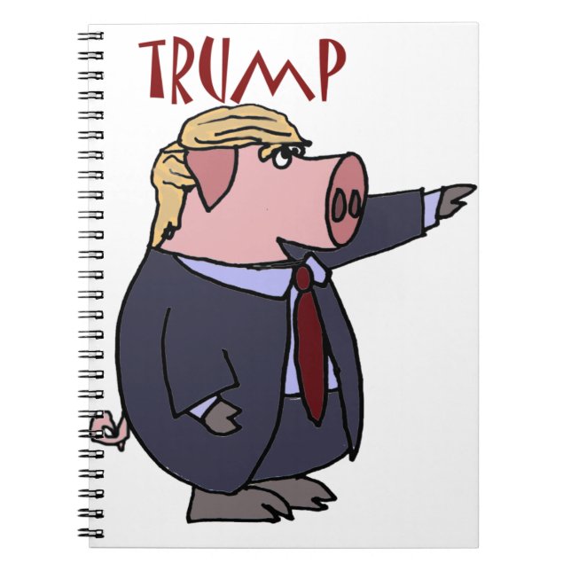 Cuaderno Dibujo animado político del cerdo divertido de (Frente)