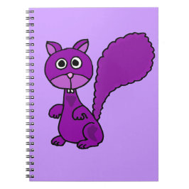 Cuaderno Dibujo animado púrpura divertido de la ardilla