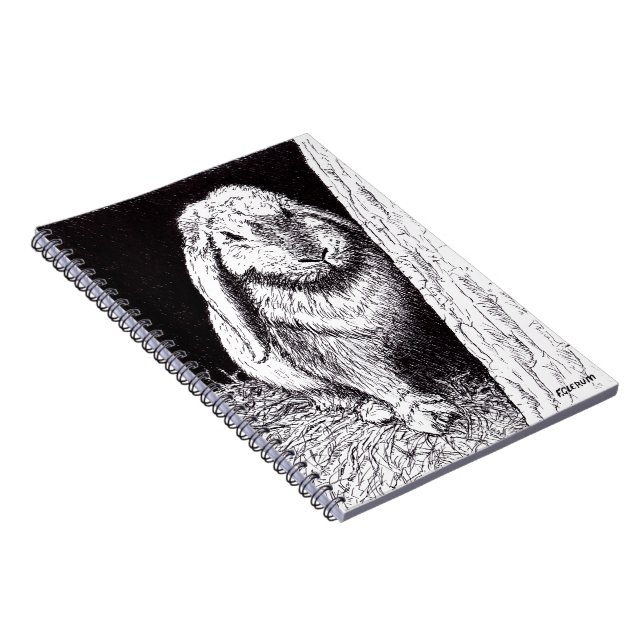 Cuaderno dibujo animal del conejo vago (Lado Derecho)