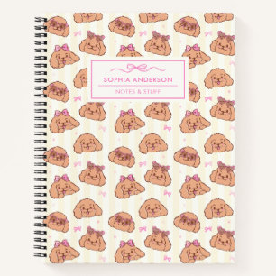 Cuaderno Dibujo caprichoso a mano Cara de perro linda & laz