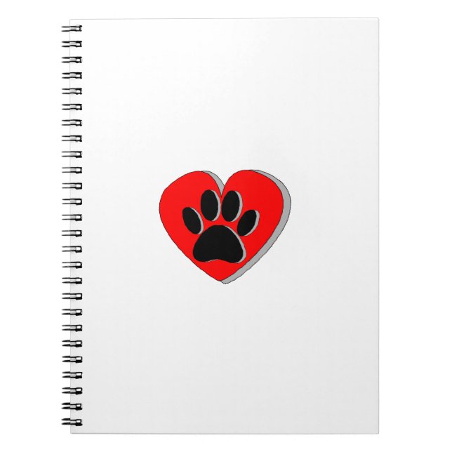 Cuaderno Dibujo cardíaco de garra de perro (Frente)