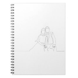 Cuaderno Dibujo continuo de una pareja romántica linda en