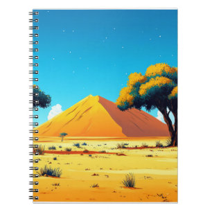 Cuaderno Dibujo de acuarela de Ilustracion de árbol desiert