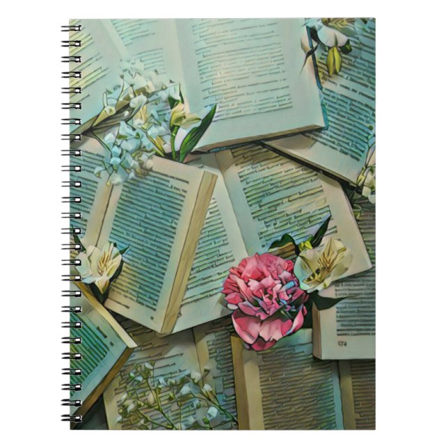 Cuaderno Dibujo de amante de libros (Frente)