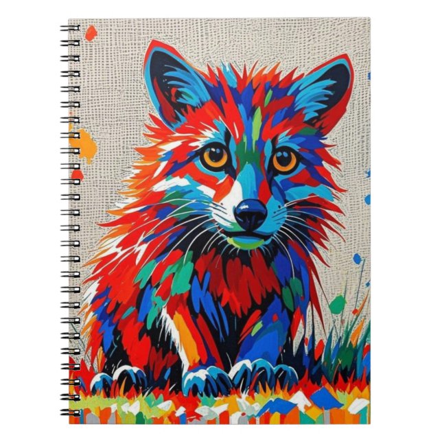Cuaderno Dibujo de arte animal abstracto de Puppy Expressiv (Frente)