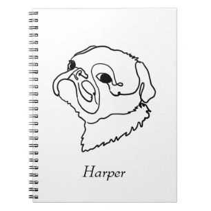 Cuaderno Dibujo de arte de línea personalizable