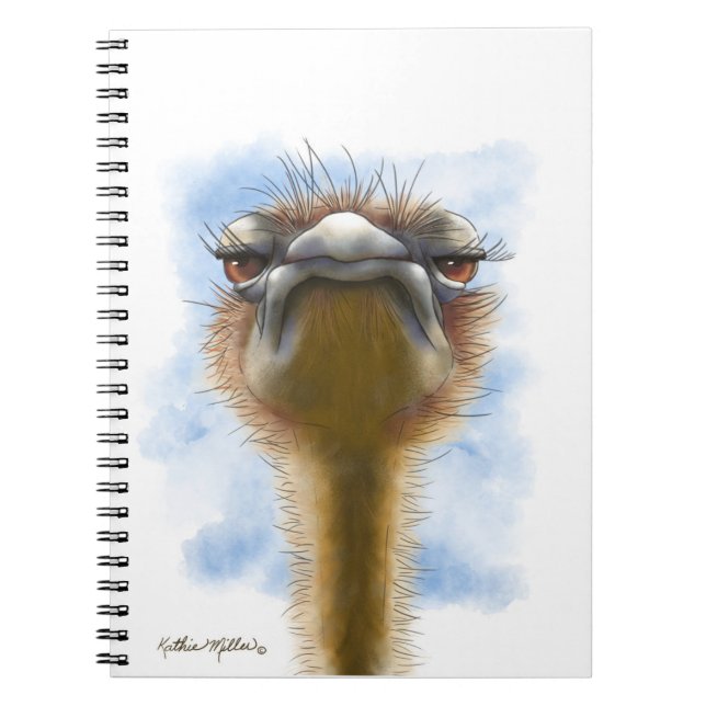 Cuaderno Dibujo de avestruz indignada (Frente)