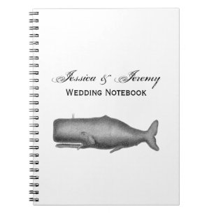 Cuaderno Dibujo de ballena vintage del siglo XIX
