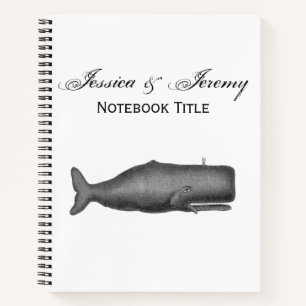 Cuaderno Dibujo de ballena vintage del siglo XIX N