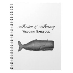 Cuaderno Dibujo de ballena vintage del siglo XIX N