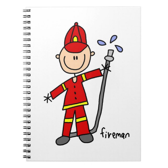 Cuaderno Dibujo de bombero con palitos (Frente)