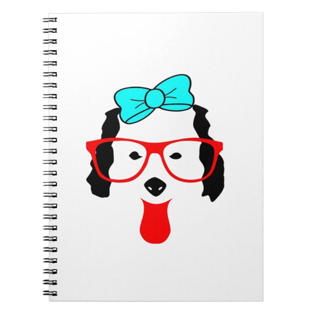 Cuaderno Dibujo de cabeza de perro divertida (Frente)