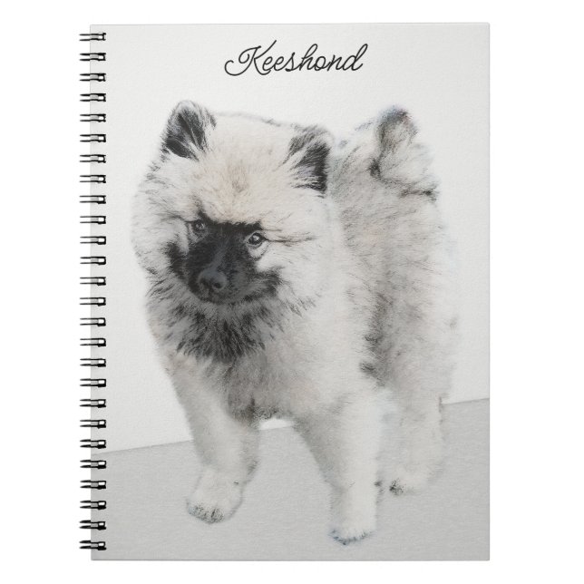 Cuaderno Dibujo de cachorros de Keeshond - Arte de perros o (Frente)