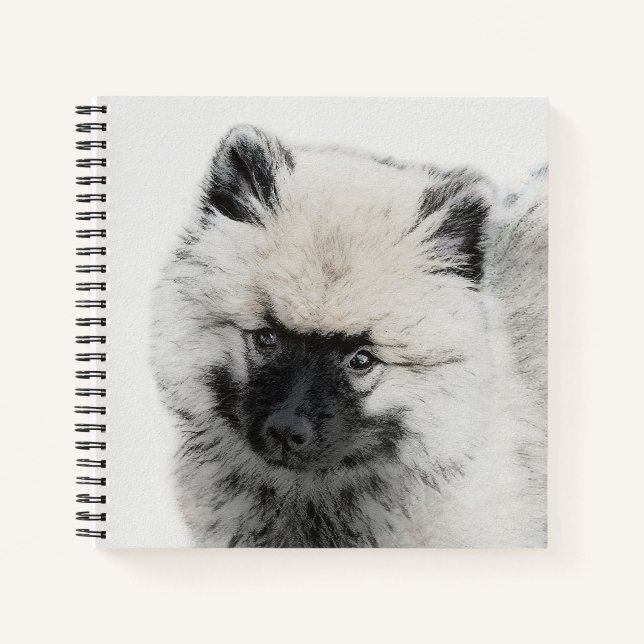 Cuaderno Dibujo de cachorros de Keeshond - Arte de perros o (Anverso)
