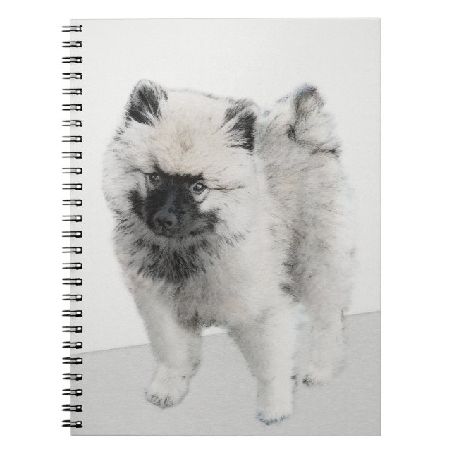 Cuaderno Dibujo de cachorros de Keeshond - Arte de perros o (Frente)