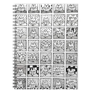 Cuaderno Dibujo de caras de zorros de dibujos animados cuad