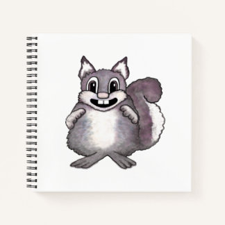 Cuaderno Dibujo de caricatura de ardilla feliz 