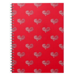 Cuaderno Dibujo de corazón blanco El día de San Valentín de
