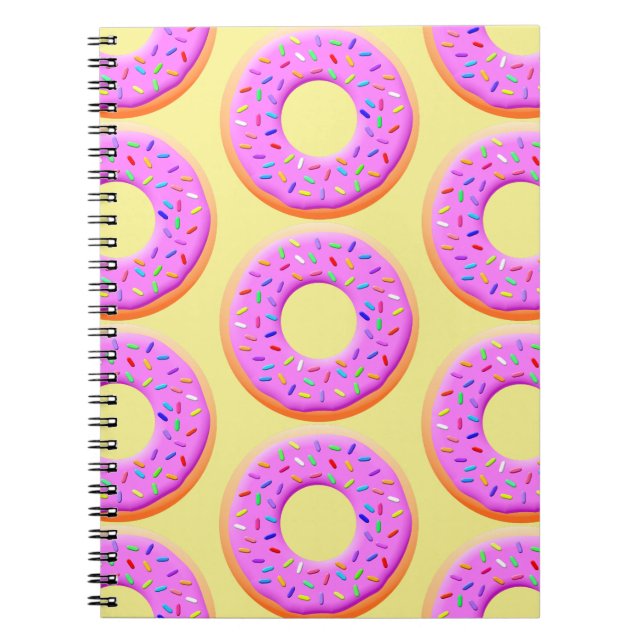 Cuaderno Dibujo de Donut Adorable con Purpurina (Frente)