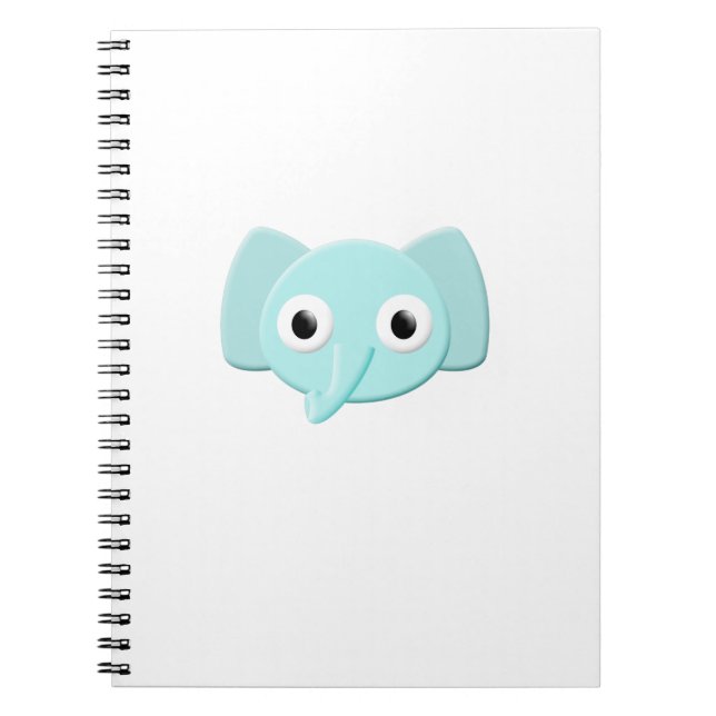 Cuaderno Dibujo de elefante azul bebé (Frente)