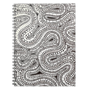 Cuaderno Dibujo de Formas Abstractas Onduladas y Curvas