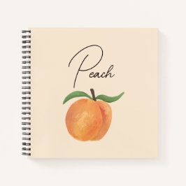 Cuaderno Dibujo de fruta melocotón pintado lindo
