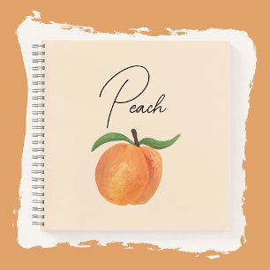 Cuaderno Dibujo de fruta melocotón pintado lindo