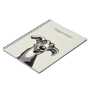 Cuaderno Dibujo de Galgo en negro, blanco y gris